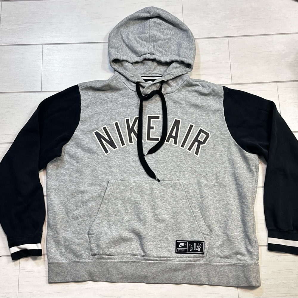 Nike Air Men's Gray and Black Hoodie